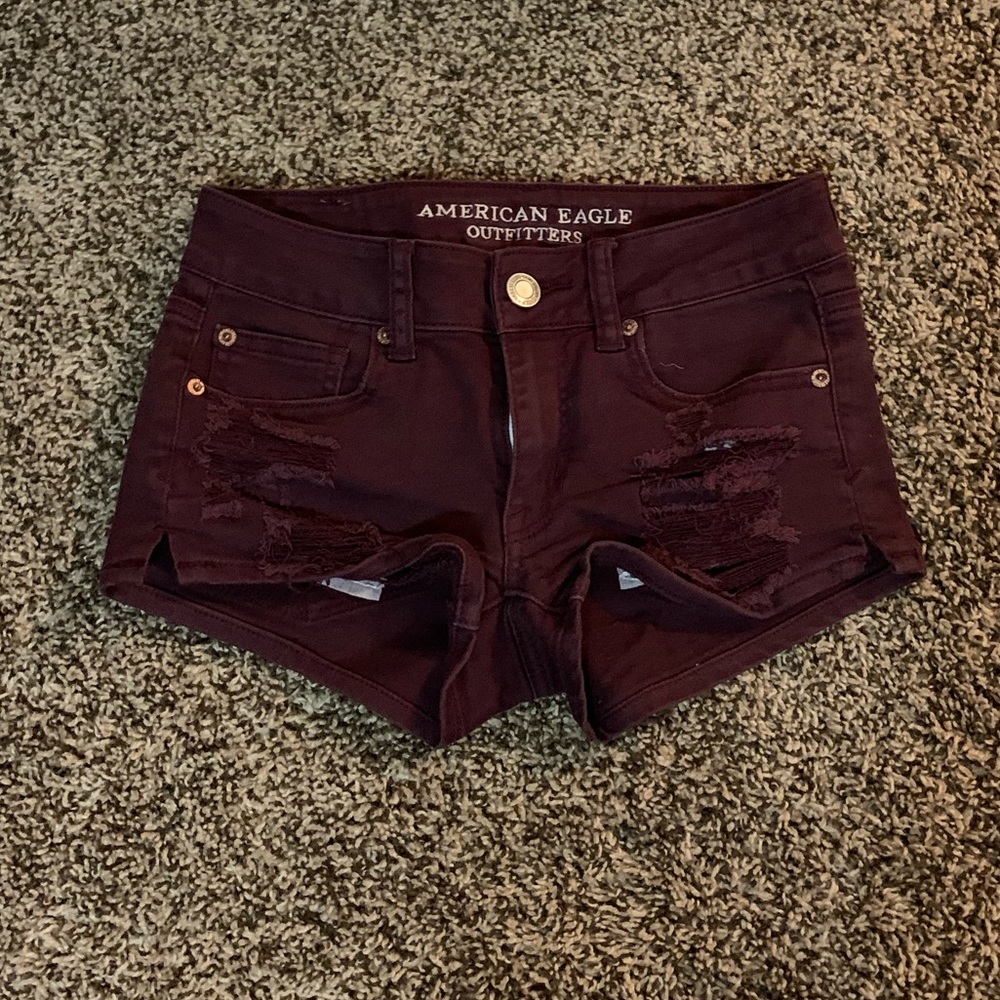 Maroon American Eagle shorts